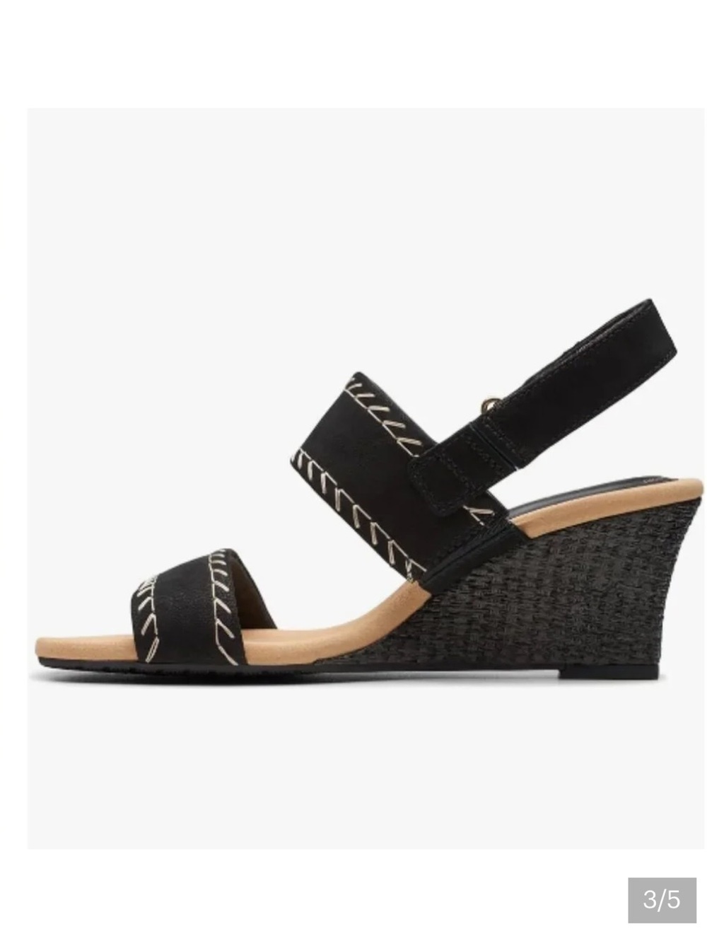Clarks Kyarra Rose NWT wedge sandal black size 7.5